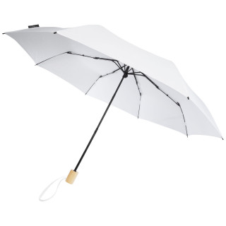 Birgit 21'' faltbarer winddichter Regenschirm aus recyceltem PET, weiss