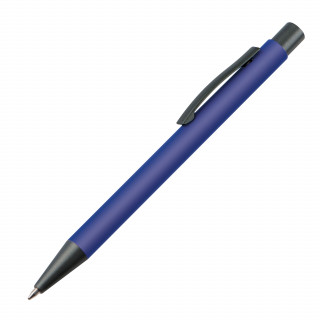 Matter Kugelschreiber mit Metallclip  , blau