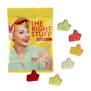 Fruchtgummi 10 g Tüten - Daumen hoch (w2p)