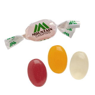 Spezialitäten-Bonbons im kompostierbaren Werbewickel