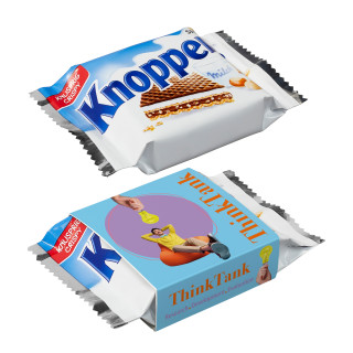 Knoppers im Werbeschuber