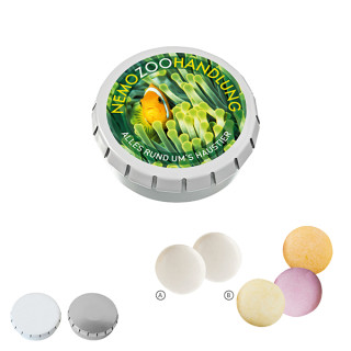 Super-Mini-Drück-mich-Dose mit mentos, 22 g