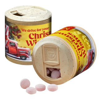 Papier-Werbedose mit Bären Company Glühweinbonbons (w2p)