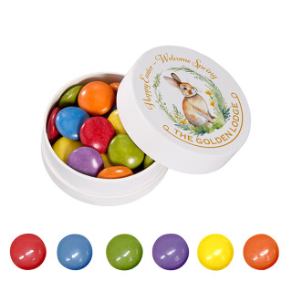 Papier-XS-Taschendose mit bunten Schokolinsen, 16g