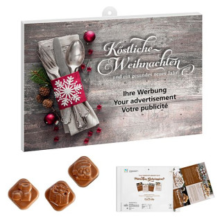 Werbeeinleger für Adventskalender mit individualisierbarem Standardmotiv