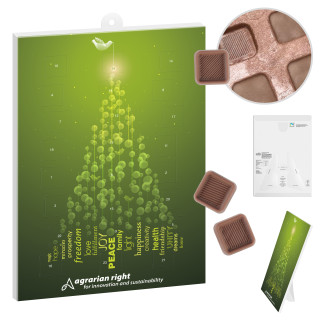 reinpapier® Classic-Schoko-Adventskalender quer mit Spende für World Vision-Projekte (w2p)