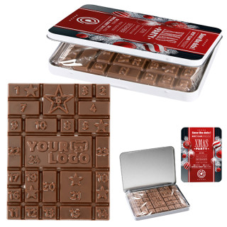 Adventskalender Mini-Dekordose - Sonder-Adventskalender-Schokoladentafel