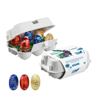6er Ostereier-Karton mit Lindt Lindor Mini Eiern