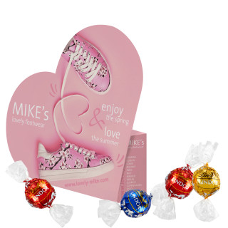 Konturen-Schachtel "Herz" mit Lindt Lindor Pralinés Mix