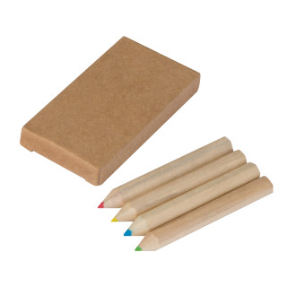 Set bestehend aus 4 Holzbuntstiften SERAFIN, braun