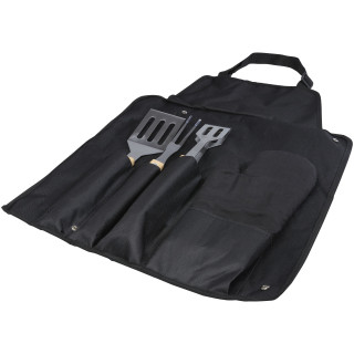 Gril 5-teiliges Grillset und Handschuh, schwarz