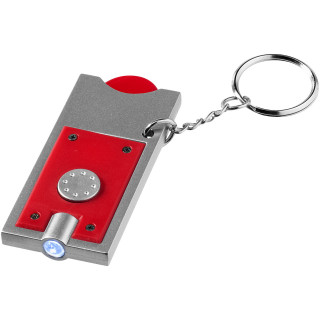 Allegro LED-Schlüssellicht mit Münzhalter, rot / silber