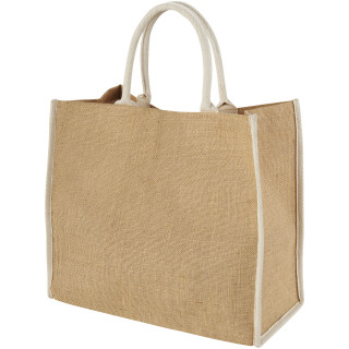Harry farbige Jute Tragetasche 25L, natur, weiß
