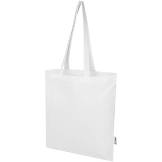 Madras Blend 140 g/m² Tragetasche aus GRS-recycelter Baumwolle 7L, weiß