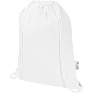 Oregon Blend 140 g/m² GRS-recycelter Turnbeutel 5 L , weiß