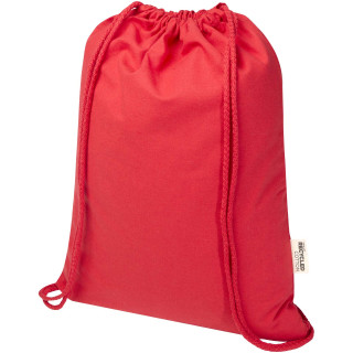 Peru Blend 180 g/m² Sportbeutel aus GRS recycelter Baumwolle 5L, rot