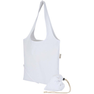 Madras Blend 140 g/m², GRS-zertifizierte, faltbare Baumwoll Tragetasche, 7 l, weiß
