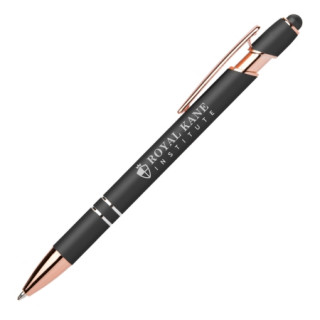KING Stylus Soft Touch Kugelschreiber mit Laser Gravur, dunkelgrau