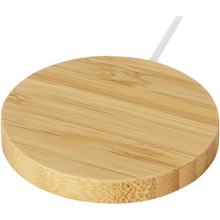 Atra 10 W magnetisches kabelloses Bambus Ladepad, beige