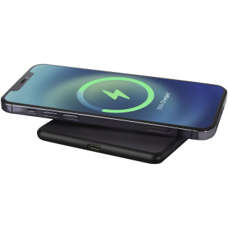 Loop 10 W kabelloses Ladepad aus recyceltem Kunststoff, schwarz