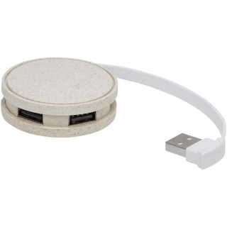 Kenzu Weizenstroh-USB-Hub, natur