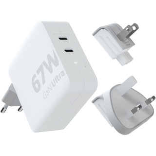 Xtorm XVC2067 GaN Ultra 67 W Reiseladegerät mit 100 W USB-C PD-Kabel, weiss
