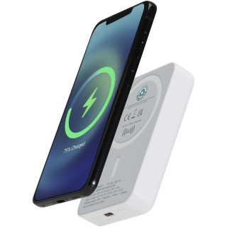 Acrab 15 W 10.000 mAh magnetische kabellose Powerbank mit 20 W PD aus recyceltem Kunststoff, weiß
