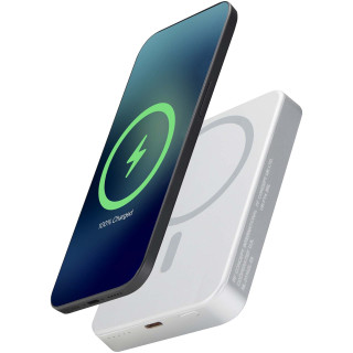 Avis 10.000 mAh RCS Powerbank aus recyceltem Aluminium mit Magnetfunktion, silber
