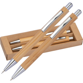 Schreibset aus Bambus, beige