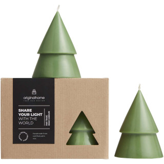 Originalhome Weihnachtsbaum Kerze M, 2er Set, heather grün