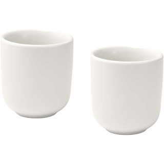 Male 90 ml Keramik Espressotassen – 2er Set, weiß