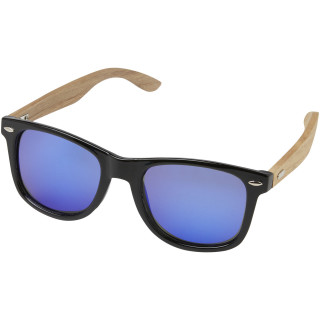 Hiru verspiegelte polarisierte Sonnenbrille aus rPET/Holz in Präsentbox, holz