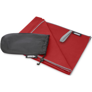 Pieter ultraleichtes und schnell trocknendes Handtuch aus rPET 130 x 80 cm, rot
