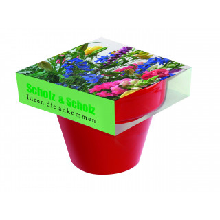 Tontopf Colour "Bunte Blumenwelt", bunte Blumenmischung, 1-4 c Digitaldruck inklusive