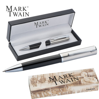 Mark Twain Kugelschreiber in Geschenkbox LORENZ, schwarz