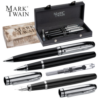 Mark Twain Schreibset, schwarz