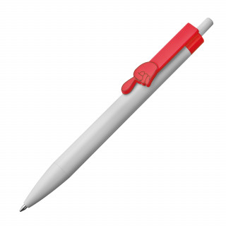 Kugelschreiber mit Fingerzeigclip , rot
