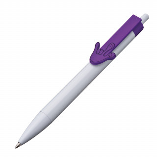 Kugelschreiber mit Handclip , violett