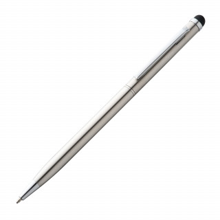 Kugelschreiber aus Edelstahl mit Touchfunktion, grau