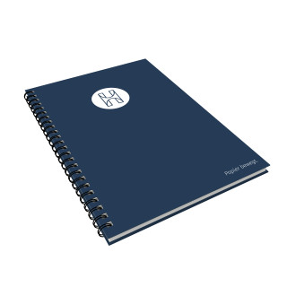 Schreibblock DIN A4 mit Hardcover Ring Wire, 75 Blatt, 4-farbig, Offsetdruck (Umschlag), 1-farbig, Offsetdruck (Inhalt, beidseitig)