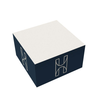 Notizwürfel "Medium Light Upcycling" 9 x 9 x 4 cm, 1-farbig, Siebdruck (1 Motiv, rundum)