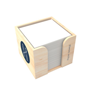 Holzbox "Natura" 10 x 10 x 8,5 cm, 1-farbig, Siebdruck (1 Motiv, 3 Seiten)