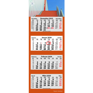 4-Monats Faltkalender "Quatrus-Deluxe Plus", 1-farbig, Offsetdruck (Rückwand)