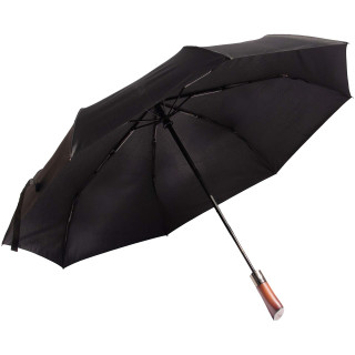 SCX.design R03 Vollautomatik Kompaktregenschirm mit Holzgriff, schwarz