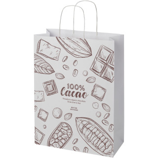 Kraftpapiertasche 120 g/m² mit gedrehten Griffen – XXL, weiß