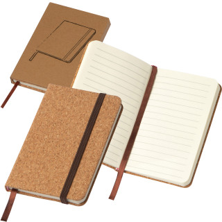 A6 Notizbuch mit Korkeinband und linierten Seiten, beige