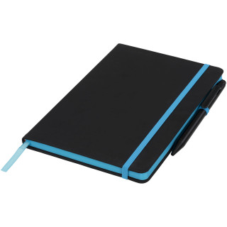 Noir Edge A5 Notizbuch mit farbigem Rand, schwarz / blau