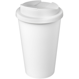 Americano® Eco 350 ml recycelter Becher mit auslaufsicherem Deckel, weiss