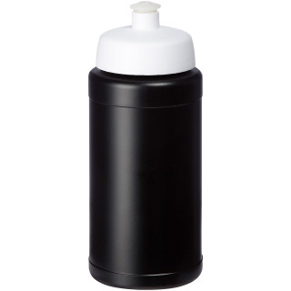 Baseline Recycelte Sportflasche, 500 ml, schwarz / weiss