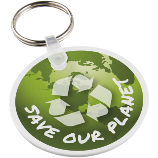 Tait kreisförmiger Schlüsselanhänger aus recyceltem Material, weiss